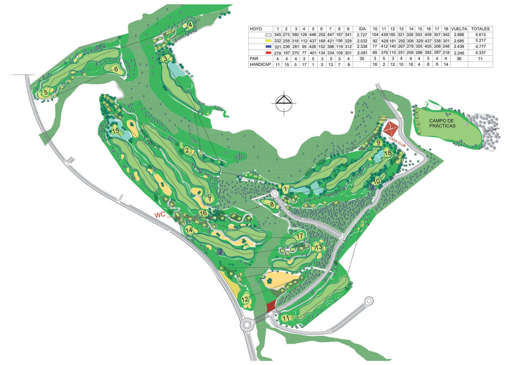 Golf course map Disfruta el golf en Murcia “Lorca Golf Course" Águilas